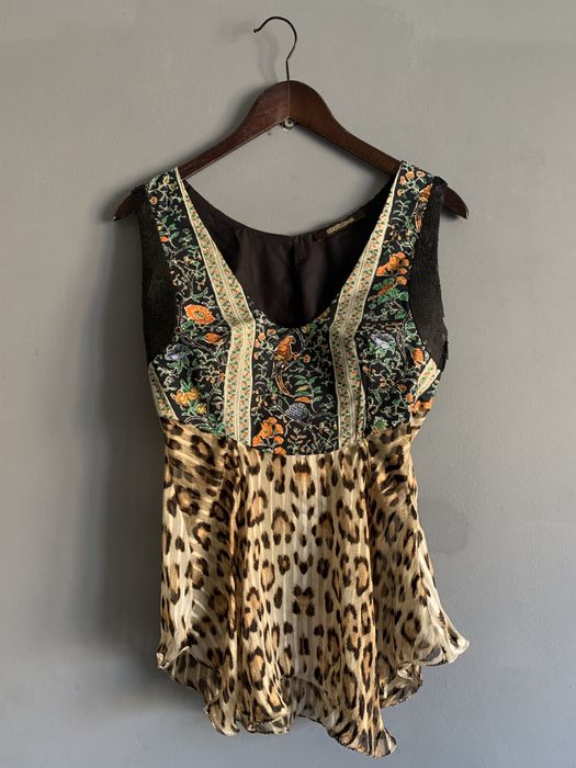 Roberto Cavalli женстий топ шелк декорацыя розмер 38