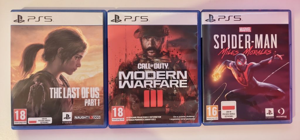 Gry The Last Of Us Part 1/Call Of Duty MW3/ Spider-Man Miles PS5 =)