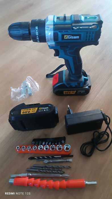 Wkrętarka akumulatorowa Gisam 25+3 | 2 biegi | 2x bateria 18V | zestaw