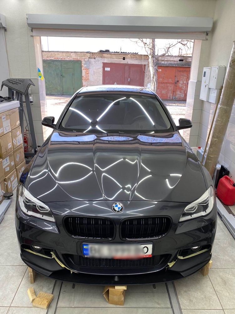 Бмв ф10 ф30 накладка на передний бампер bmw f10 f30 губа элерон сплите