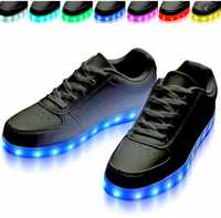 BUTY LED męskie czarne na dyskotekę imprezę do klubu szpan 42 43 44 -