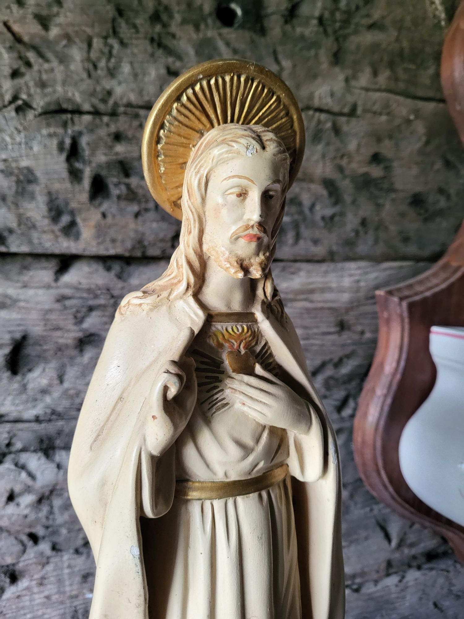 Sygnowana figura Pan Jezus Najświętsze Serce