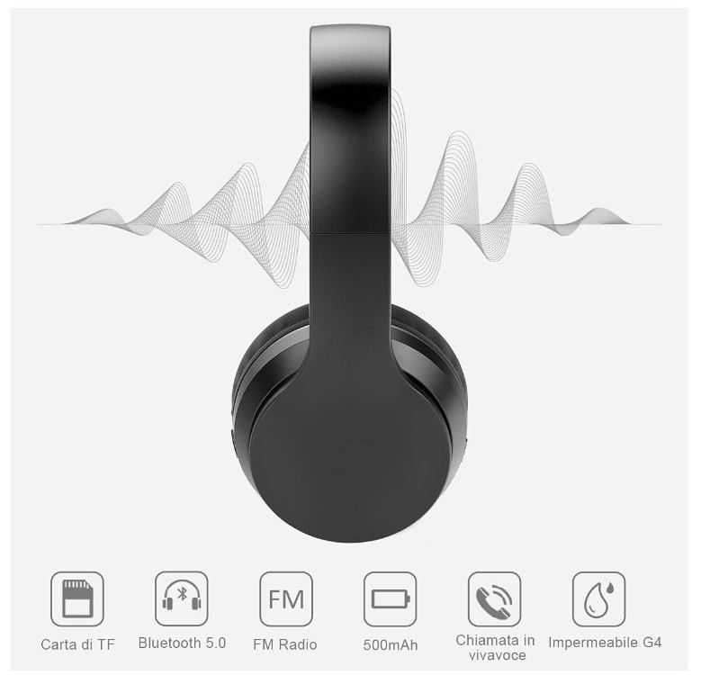 Bezprzewodowe słuchawki Bluetooth 5.3 Lobkin, do 16h pracy na baterii