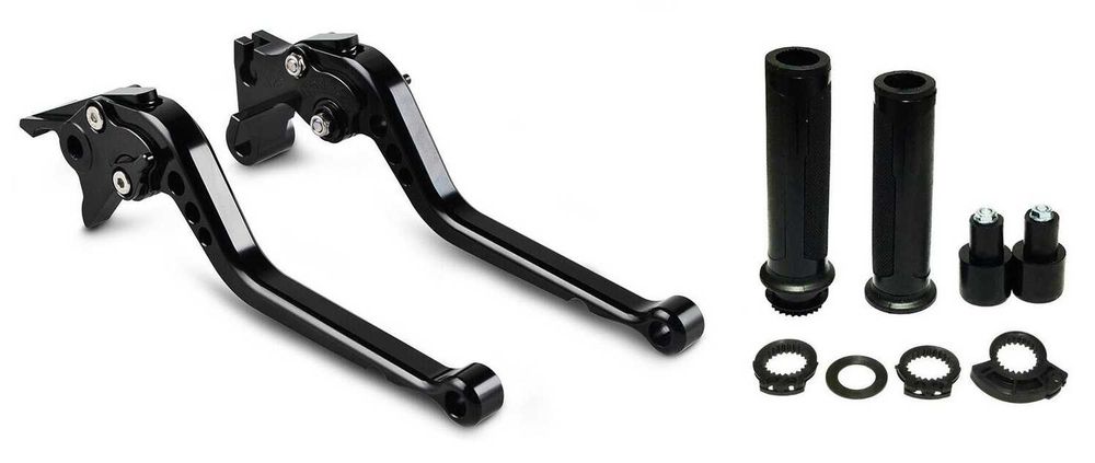 Klamki sportowe długie plus manetki - wszystkie motocykle - czerwony