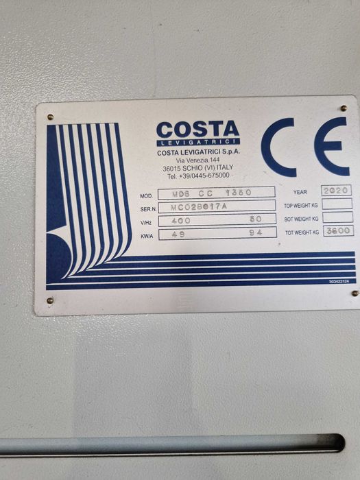 Szlifierka szerokotaśmowa do stali Costa MD6 CC 1350 – jak nowa!