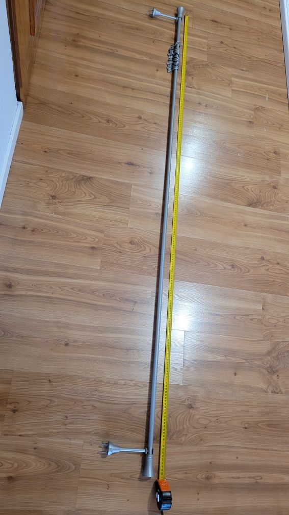 Karnisz metalowy srebrny 210cm jak Nowy