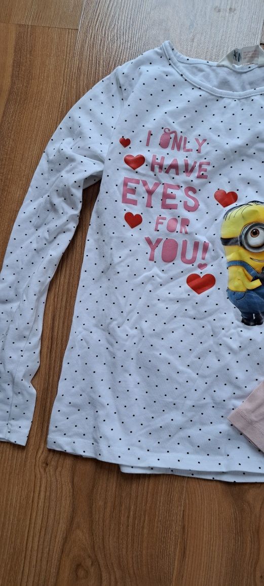 Bluzki zestaw minionki hm 122/128 nowe