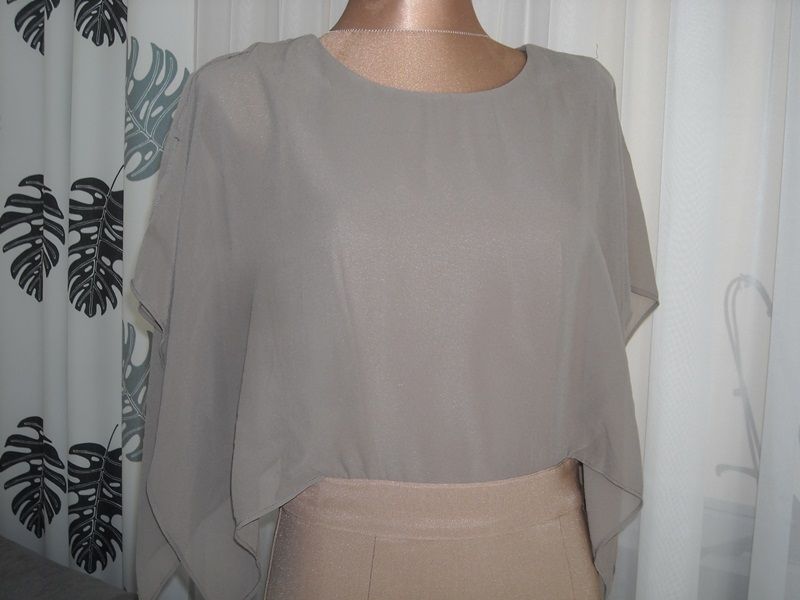 beżowe sukienka mgiełka s m