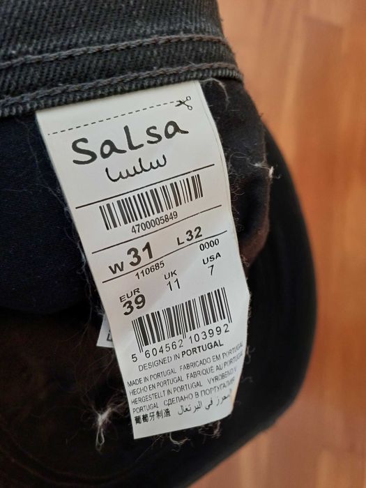 Calças de marca SALSA jeans preto slim fit tamanho 39