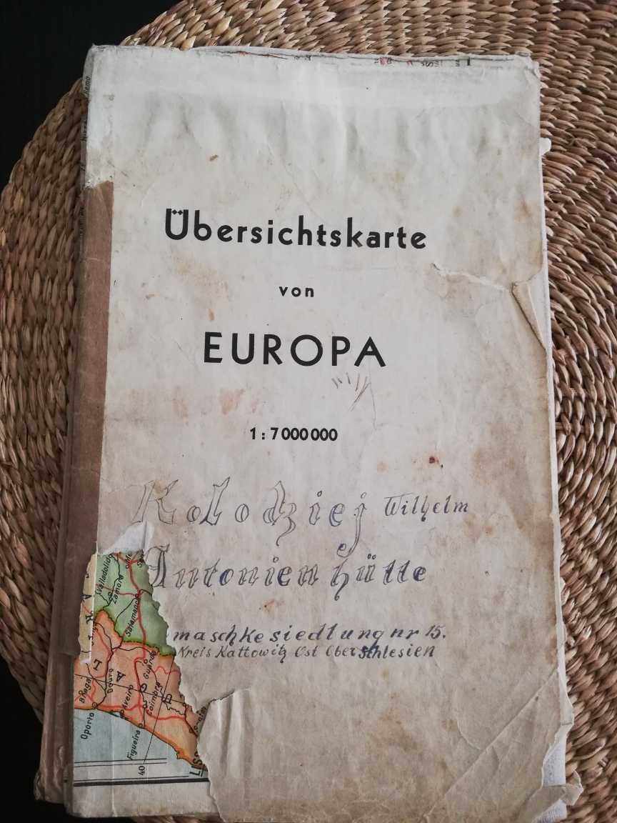 Sprzedam zabytkową mapę Europy z 1940 r. (skala 1: 7 mln)