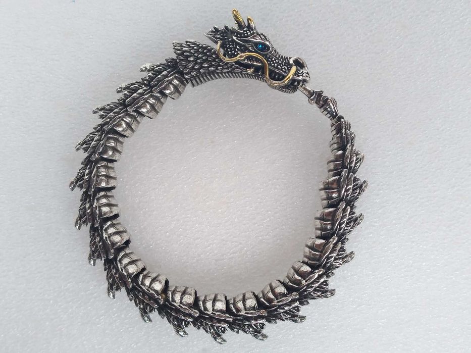 Дракон браслет объёмная модель подвижная ретро винтаж стиль Dragon 3D