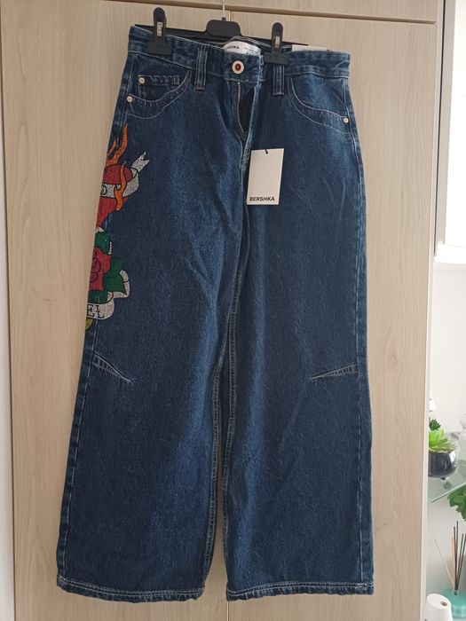 Jeansy Bershka r 38 szerokie nowe!
