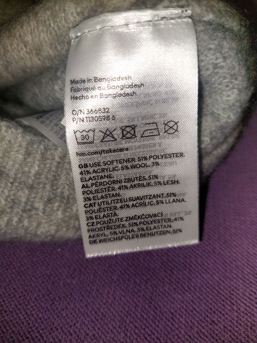 Żakardowy sweterek w romby r.80 H&M