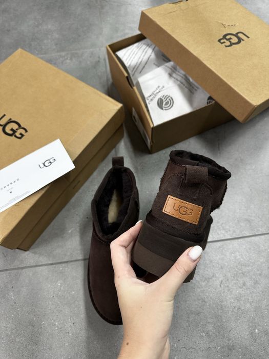 Жіночі натуральні уггі угги Ugg Ultra Mini Platform Brown/шоколад 38