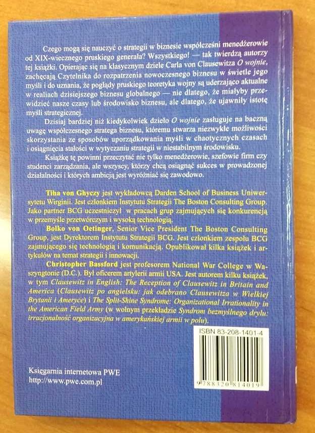 Clausewitz o strategii T. von Ghyczy B. von Oetinger Ch. Bassford