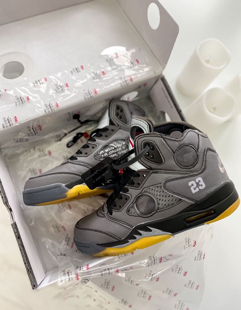 Buty Nike Air Jordan 5 Retro x Off-White Muslin 40-45  meskie trampki