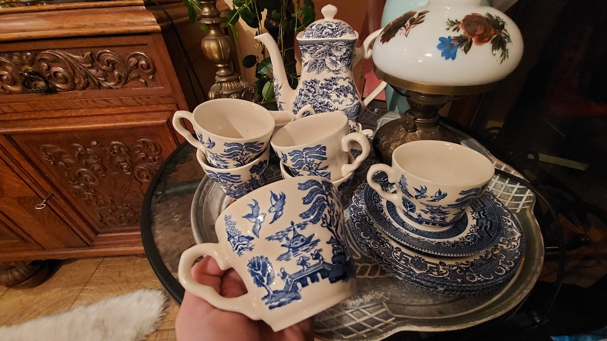 Porcelana England Vintage 6 filiżanek + spodki.