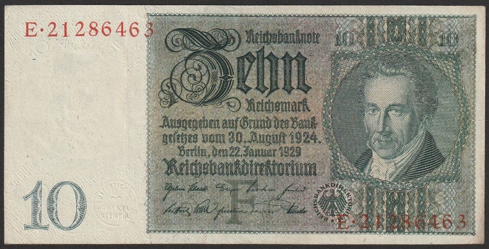 Niemcy 10 marek 1929 - stan 2