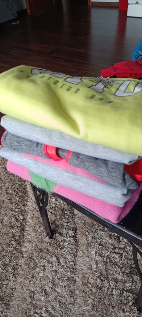 Zestaw dla dziewczynki 5 rzeczy bluza koszula sweterek