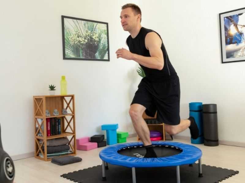 Складаний батут Relaxdays Fitness для приміщень ВxШxГ 22 x 95 x 95 см