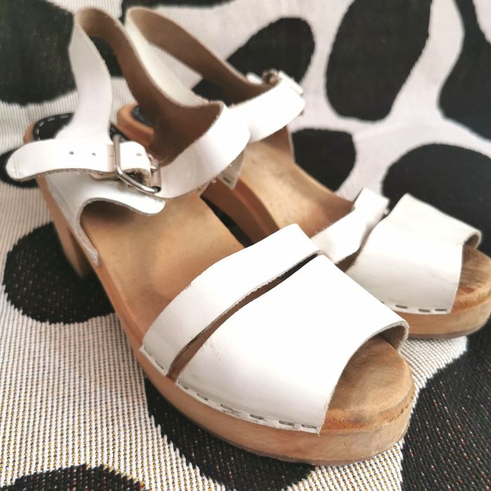 SWEEKS drewniaki skórzane białe r 38