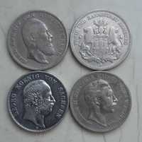 2 марки 1876 Вюртемберг,Гамбург,2 марки 1903 Саксонія,2 марки 1904