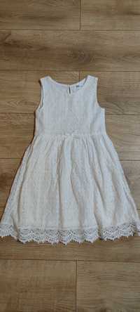 Nowa 122 128 H&M elegancka sukienka dla dziewczynki koronka