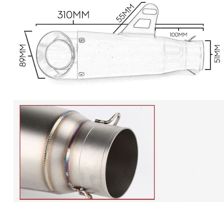 Wydech Tłumik Sportowy Uniwersalny Motocyklowy Akrapovic SC Austin