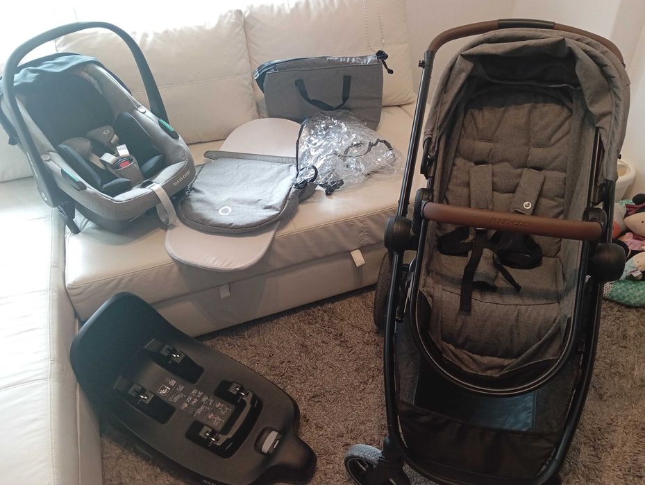 Carrinho de bebé Maxi-Cosi Zelia S Trio + Base ISOFIX FamilyFix S
