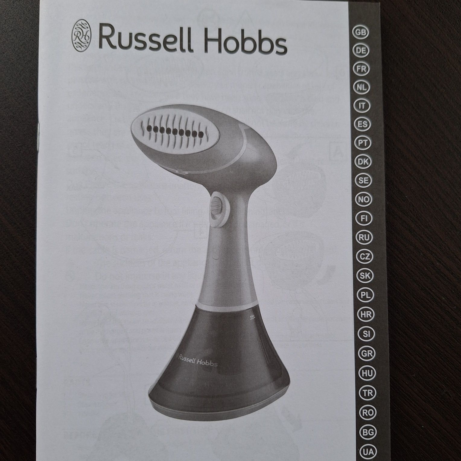 Parownica do ubrań Russell Hobbs Steam Genie model w opisie