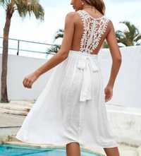 Sukienka plażowa biała zjawiskowa L