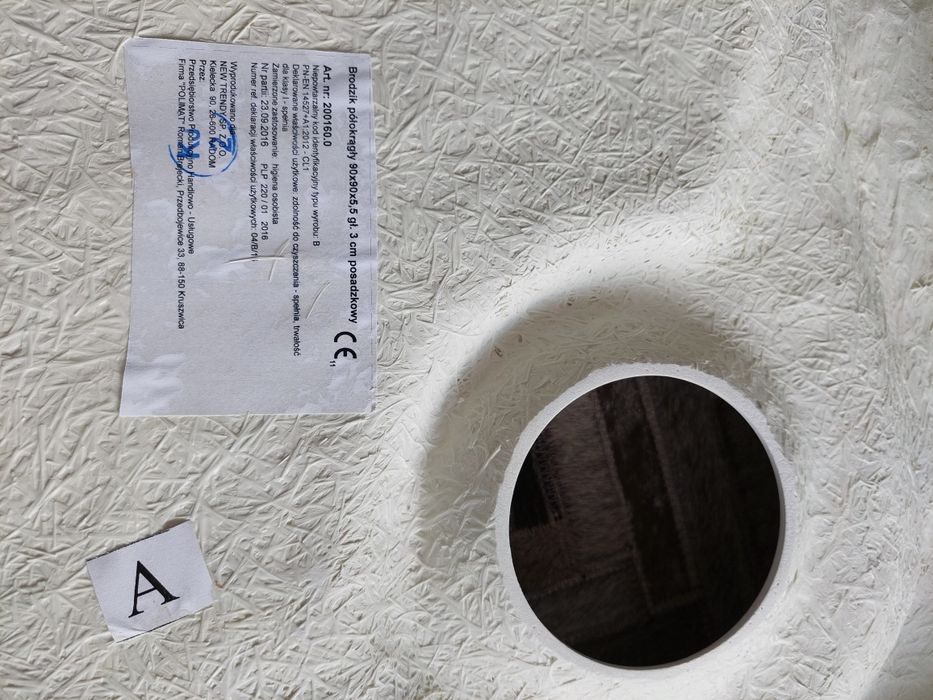 Brodzik półokrągły 90x90 posadzkowy New Trendy Cantare