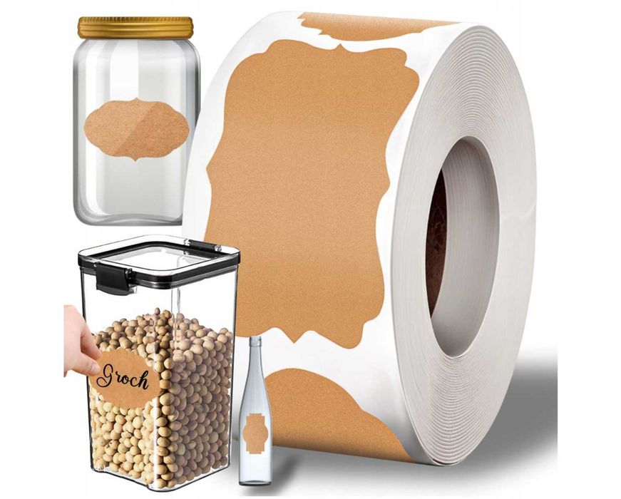 Etykiety Samoprzylepne Naklejki na Słoiki Nalewki Przyprawy 250 szt.