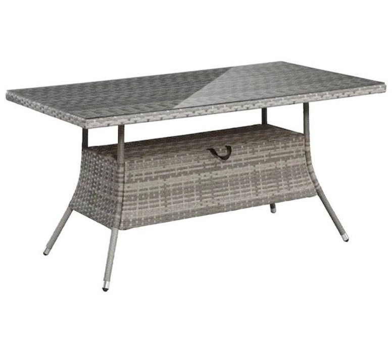 Meble ogrodowe BELLUNO stół + 6 krzeseł z poduszkami (2 rozkładane)