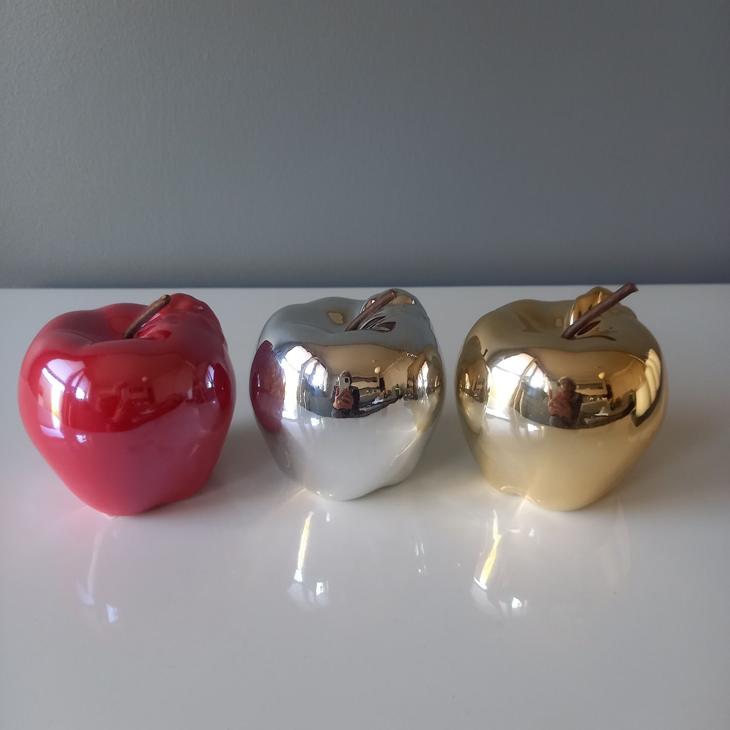 Srebrne jabłko ceramiczne glamour
