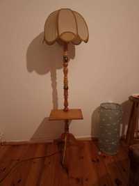 Lampa podłogowa drewniana PRL