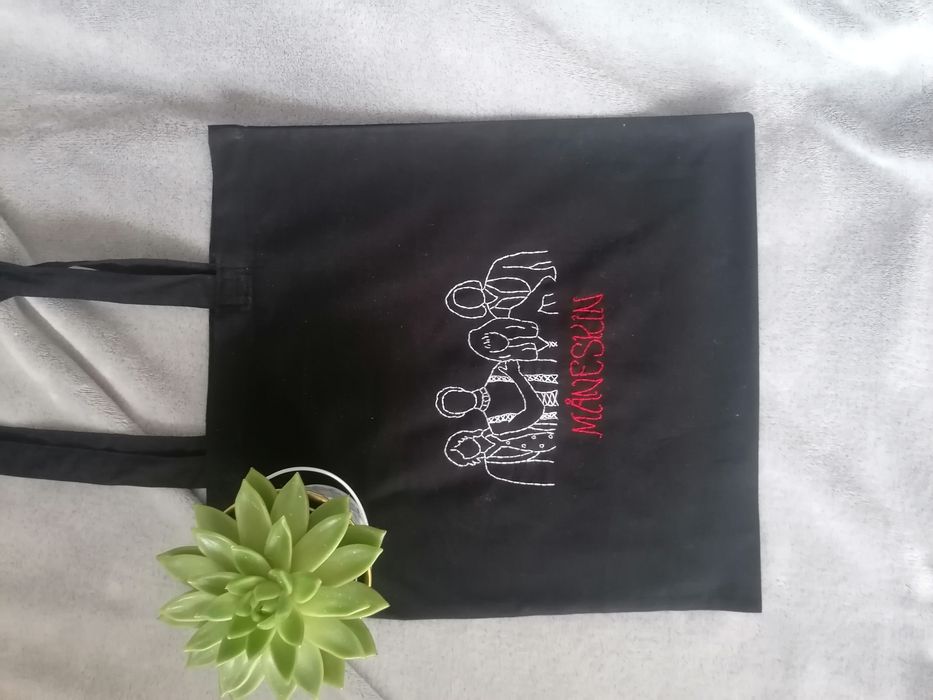 Czarna torba bawełniana MANESKIN tote bag shoper bag