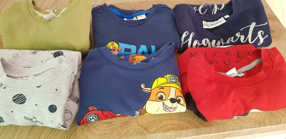 Paka ubrań 116 bluzy, koszule, spodnie, koszulki
