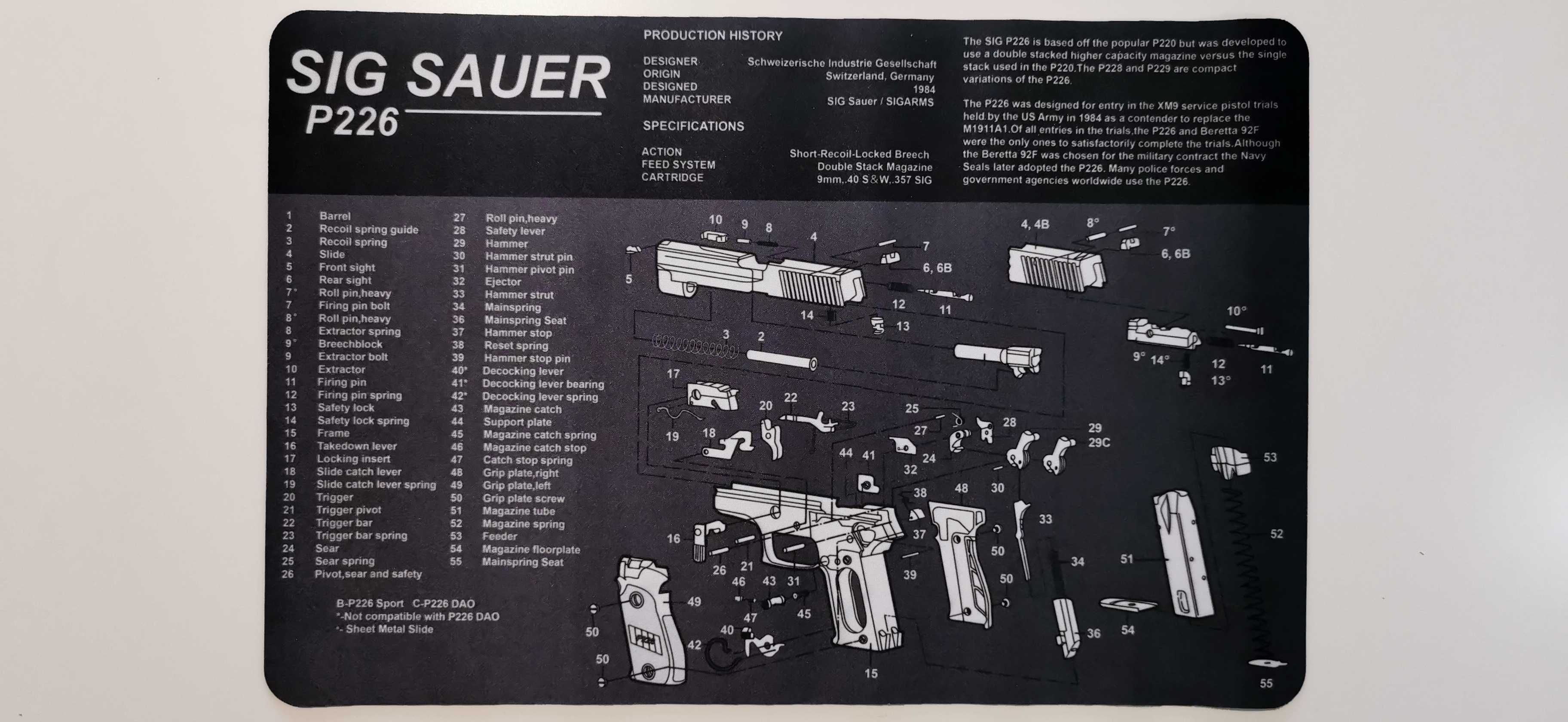 Mata do czyszczenia broni Sig Sauer P 226 podkładka