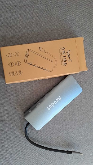 Hub USB C, 9w1 Typ C NOWY rozszerza pojedynczy port USB-C do 9 portów