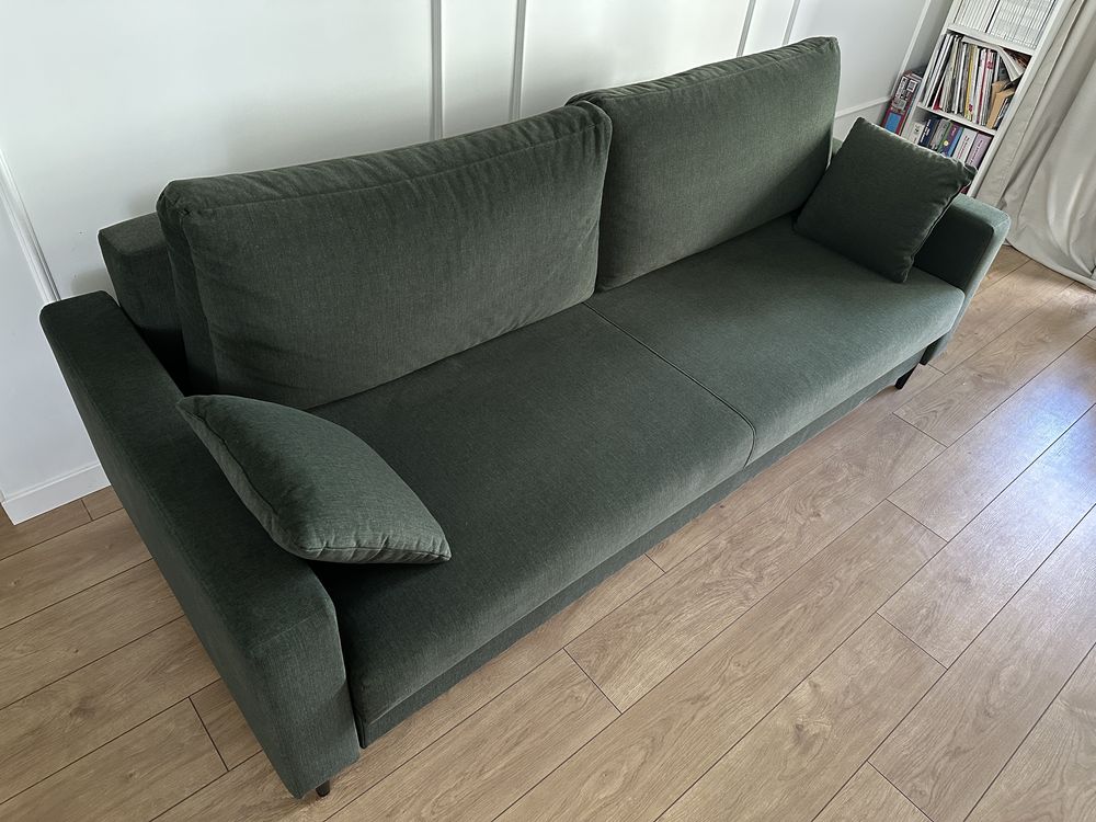 Zielona sofa 3-odobowa z funkcja spania