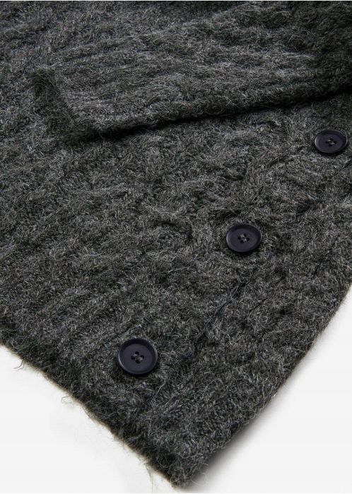 B.P.C sukienka dzianinowa szara z guzikami 32/34.