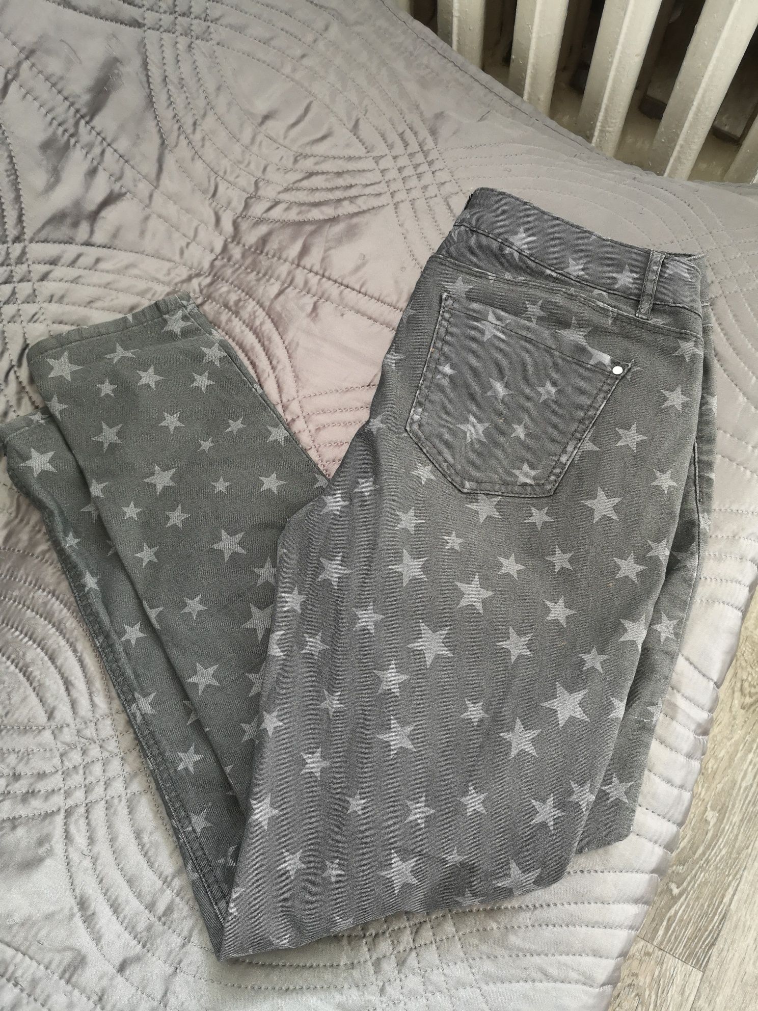 Nowe Skinny Spodnie dżinsy dżinsowe gwiazdki M Orsay 38