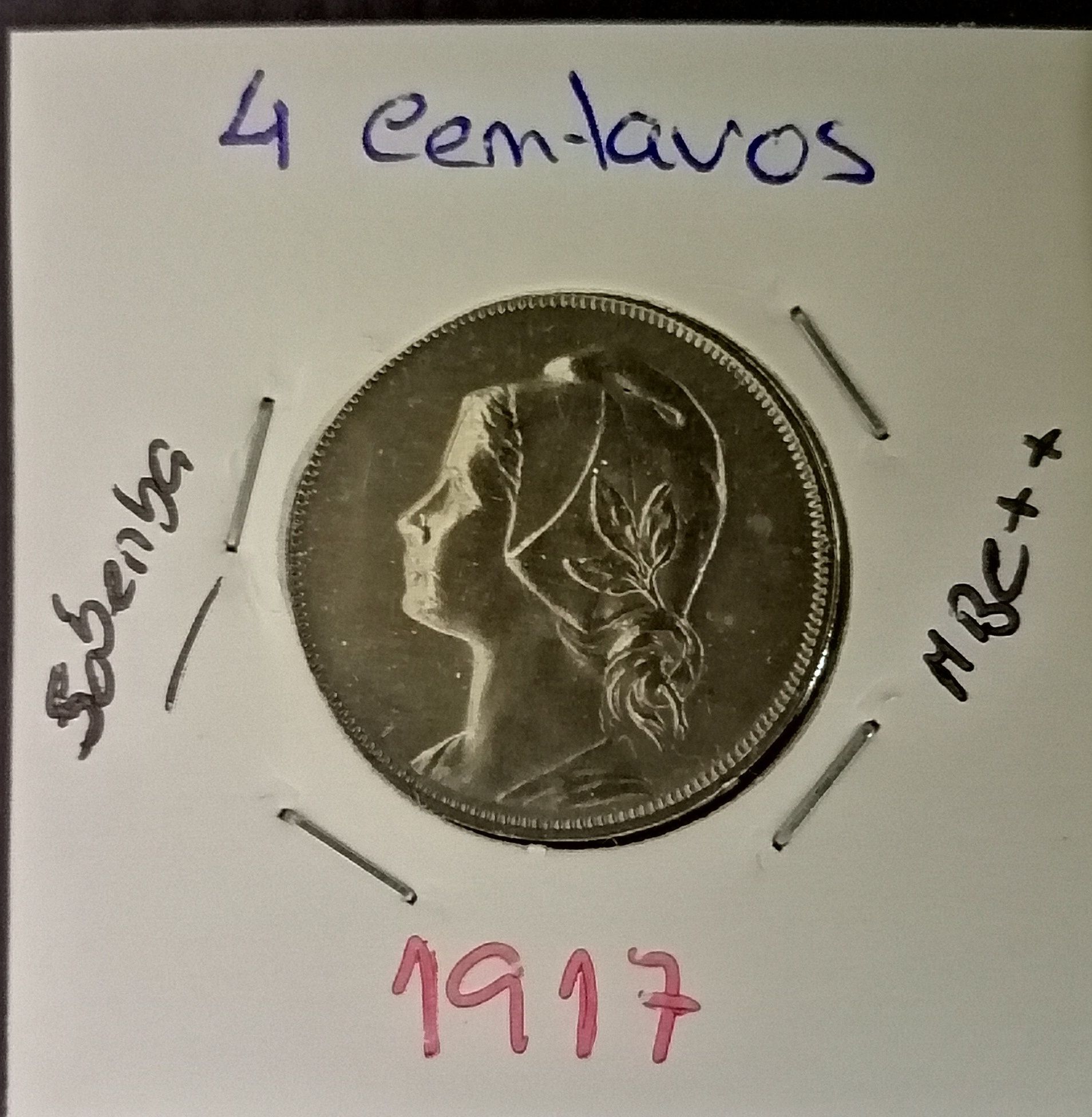 ***Soberbas - 4 Centavos de 1917, 1919