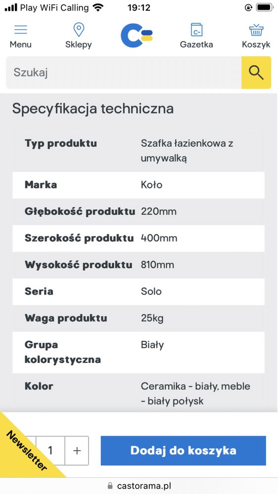 Umywalka z szafka 40