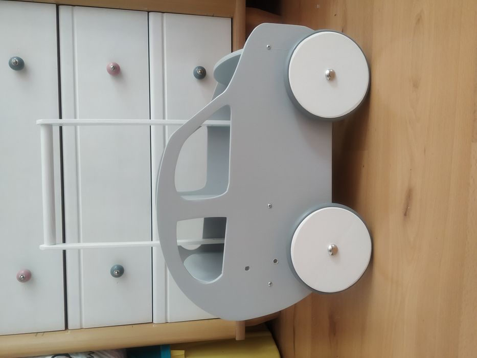 DREWNIANY Wózek budka dla lalek "Ani" z sercem