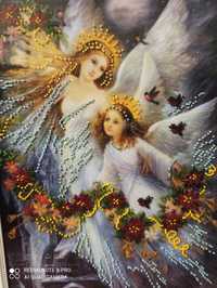 Картина чешським бісером "Ангели або Різдво"