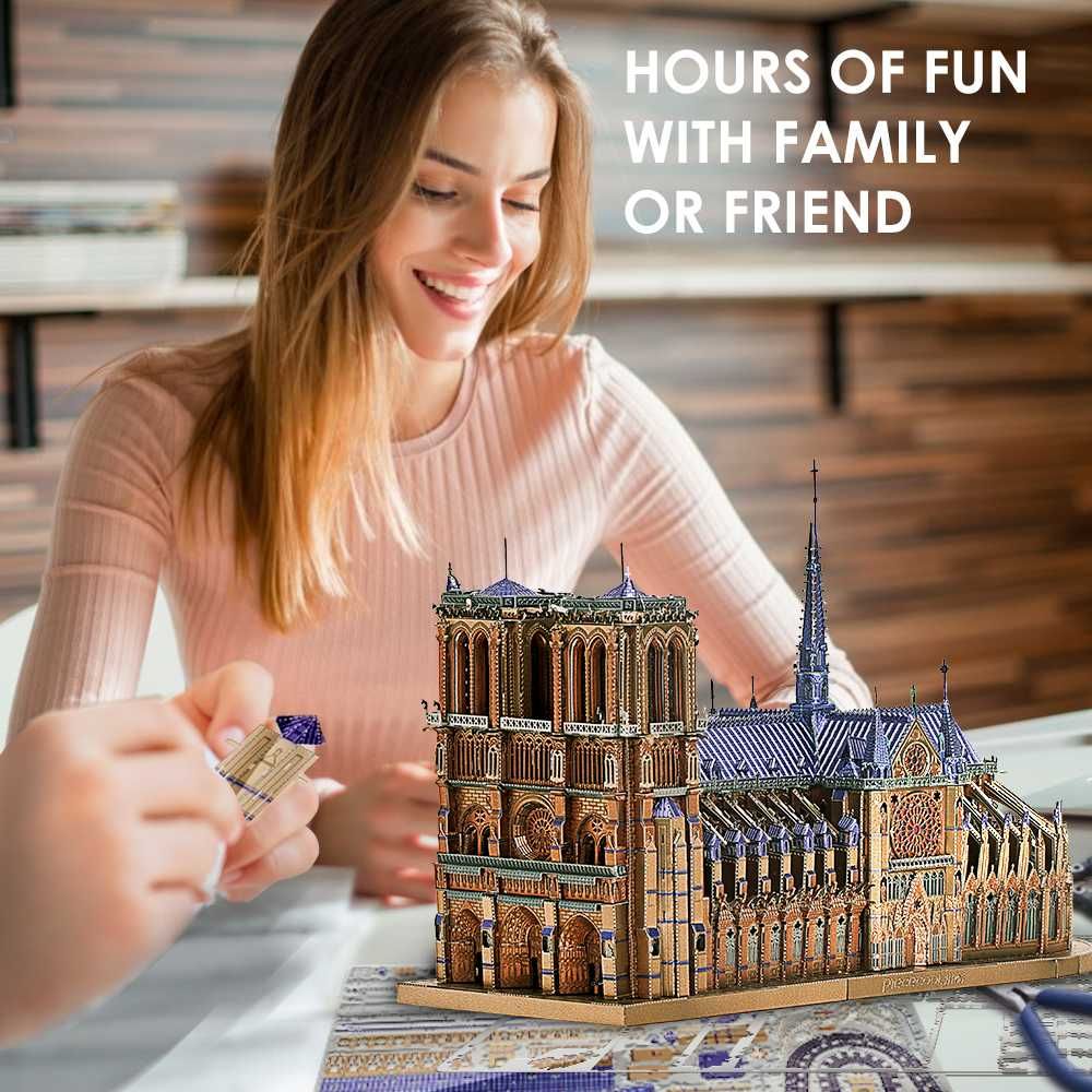 Piececool Puzzle Metalowe Model 3D - Katedra Notre Dame