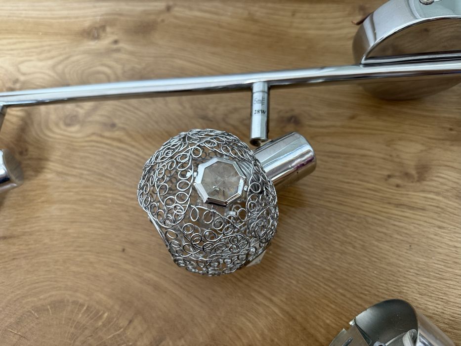 Żyrandol i kinkiet glamour srebrny