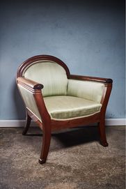 Fotel w stylu biedermeier antyk mahoń Art Deco